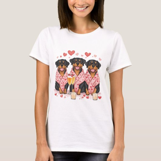 T-shirt Chiens rotules de la Saint-Valentin (Devant)