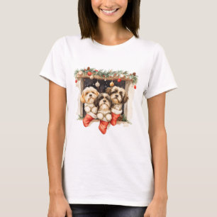 T-shirt Chiens Shih Tzu de Noël