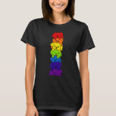 T-shirt Chiens Stack Arc-en-ciel LGBT Gay Les Trans Pride (Devant)