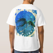 T-shirt Chiffre à ailes foncées volant à travers l'espace (Dos)