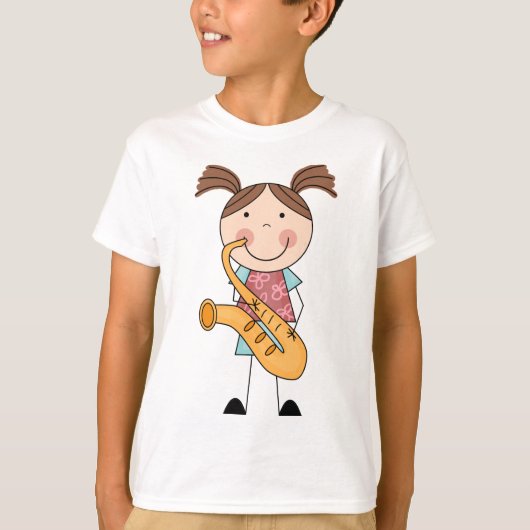 T-shirt Chiffre À Bâtons Avec Saxophone (Devant)
