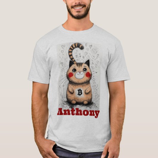 T-shirt Chiffre amoureux des chats modifiable (Devant)