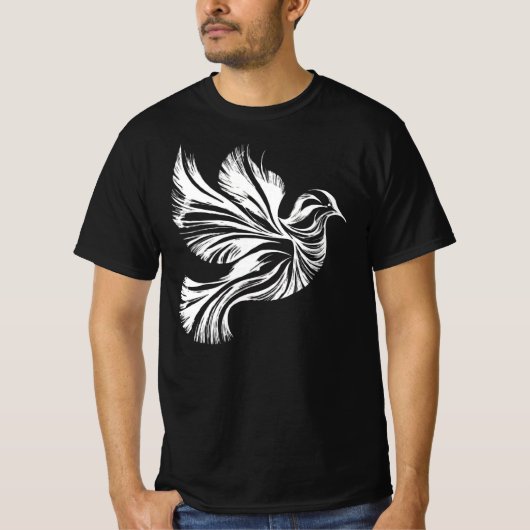T-shirt Chiffre de colombe noir (Devant)