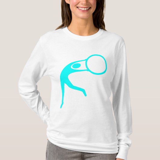 T-shirt Chiffre de gymnastique rythmique - Cyan (Devant)