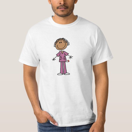T-shirt Chiffre femelle infirmière de bâton (Devant)