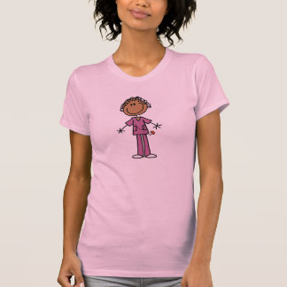 T-shirt Chiffre femelle infirmière de bâton