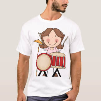 T-shirt Chiffre fille de bâton avec des tambours