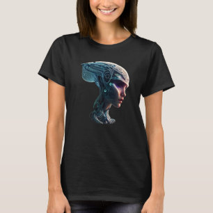 T-shirt Chiffre futuriste unique en Cyborg Sci Fi féminin