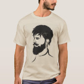 T-shirt chiffre masculin de hippie avec la barbe (Devant)