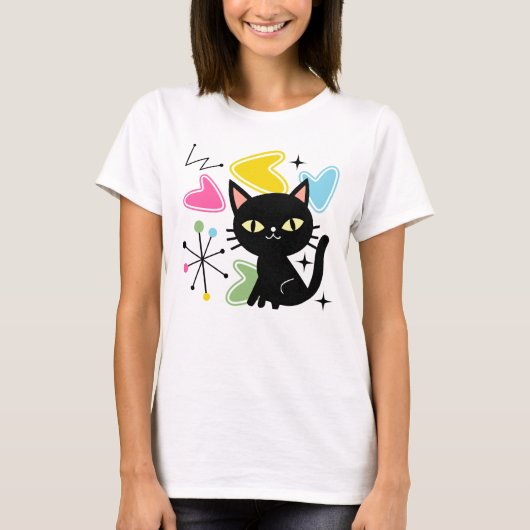 T-shirt Chiffre noir du milieu du siècle (Devant)