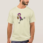 T-shirt Chiffre Stick Football Chemise violette (Devant)