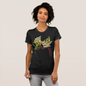 T-shirt Chiffres Abstraits rétro numérique Papillon d'art  (Devant entier)