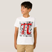 T-shirt Chiffres amusants et fantaisistes de Pi (Devant entier)