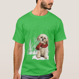 T-shirt Chih Tzu Hiver Chiens Chiens Forêt Neige Chris