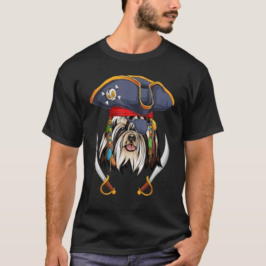 T-shirt Chih Tzu Pirate Halloween Chrysanthemum Chien (Devant)
