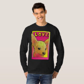 T-shirt Chihuahua Aime Le Pop Rose Et Jaune (Devant entier)