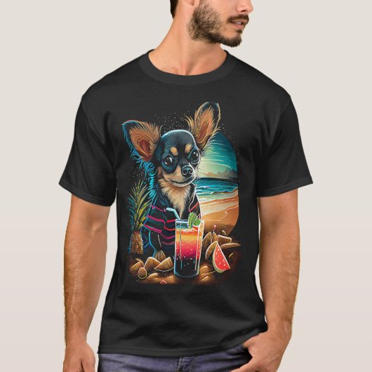 T-shirt Chihuahua at the beach Summer Vacation (Devant)