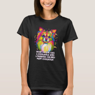 T-shirt Chihuahua avec Arc-en-ciel couleur fourrure Chiwaw
