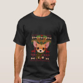 T-shirt Chihuahua avec Chiens Écharpes Noël Reindee (Devant)