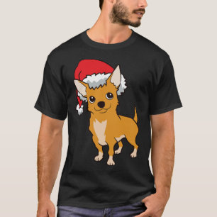 T-shirt Chihuahua avec Santa Hat Casquette de Noël Chihua