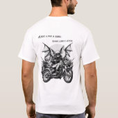 T-shirt Chihuahua Biker avec Bat Wings (Dos)