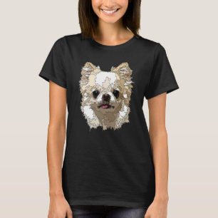 T-shirt Chihuahua Blanc Long Haired Chihuahua Long Cheveux