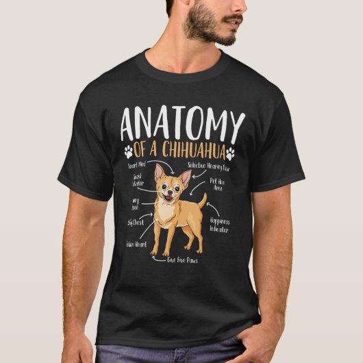 T-shirt Chihuahua Chien anatomie (Devant)