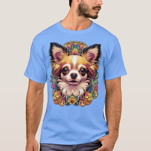 T-shirt Chihuahua Chien Art Nouveau Design Amoureux des ch (Devant)