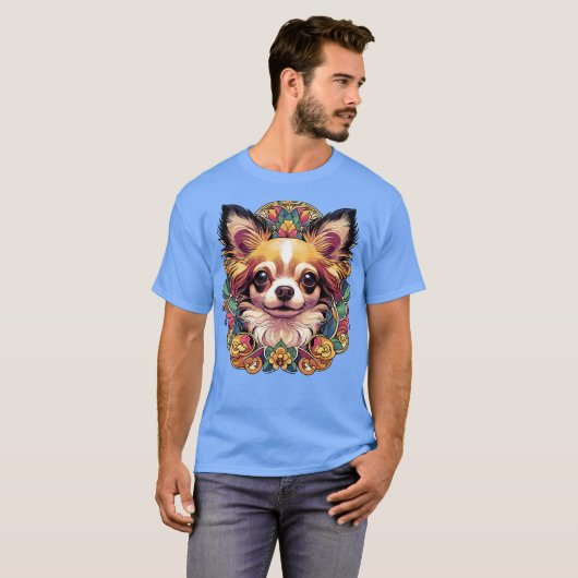 T-shirt Chihuahua Chien Art Nouveau Design Amoureux des ch (Devant entier)
