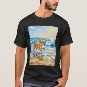 T-shirt Chihuahua Chien Artwork Plage Ensoleillée