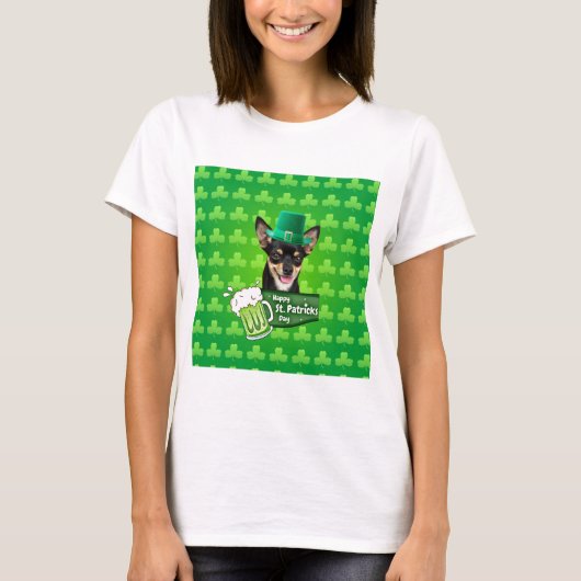 T-shirt Chihuahua Chien Chiot Chiot St. Patrick's Day Clov (Devant)