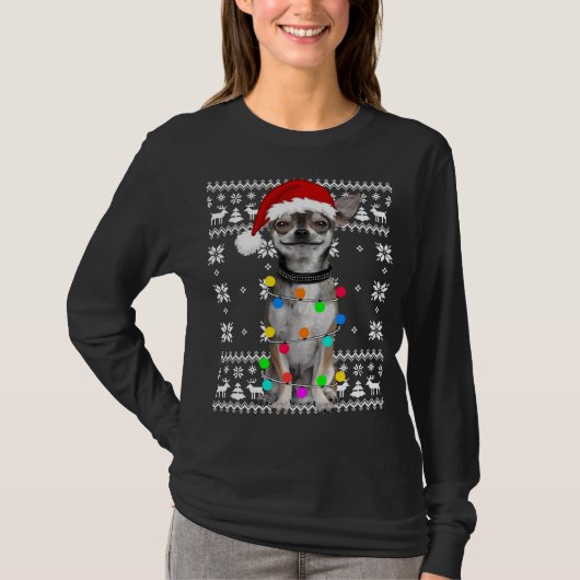 T-shirt Chihuahua Chien éclaire un pull moche pull chiot S (Devant)