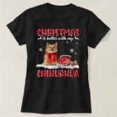 T-shirt Chihuahua Chien Noël Est Mieux Avec Mon Chihuahu (Design devant)