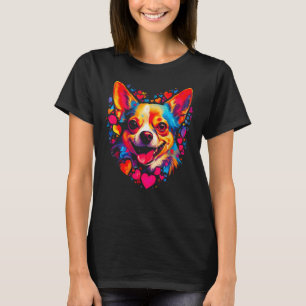 T-shirt Chihuahua Chien rose Coeur rouge