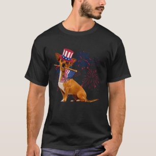 T-shirt Chihuahua Chig Avec Drapeau Américain Usa Joyeux 4