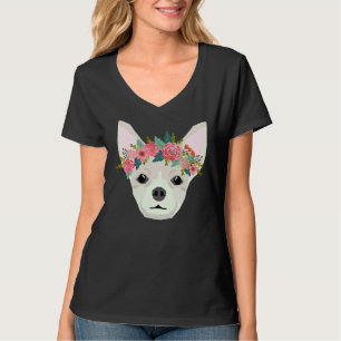 T-shirt Chihuahua Chig race Florale Couronne Chihuahuas Pu