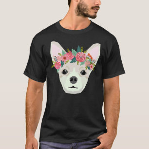 T-shirt Chihuahua Chig race Florale Couronne Chihuahuas Pu