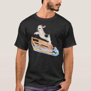 T-shirt Chihuahua Chiot Sur Un Drapeau Le Chien Est En Tra