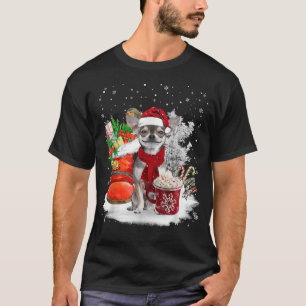 T-shirt Chihuahua Christmas Santa Hat Eggnog Boots Snow Xm