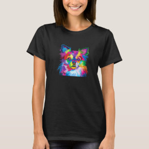 T-shirt Chihuahua coloré long cheveux Chig Pop Art Artisti