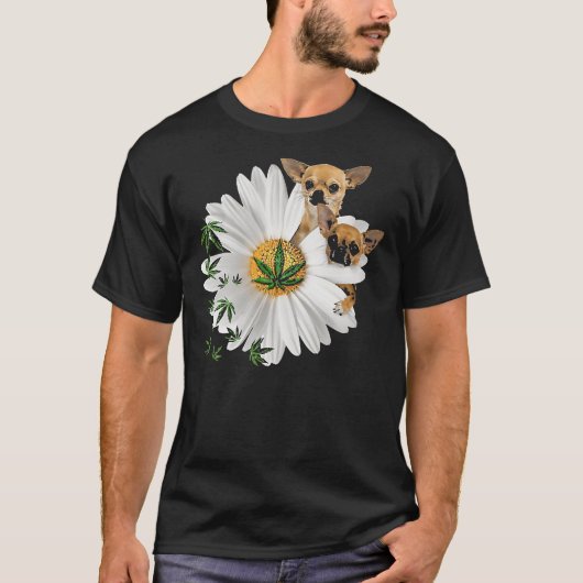 T-shirt Chihuahua Daisy Canabis (Devant)