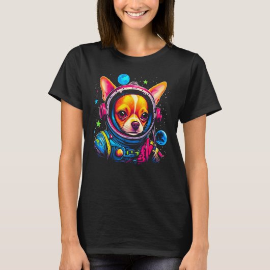 T-shirt Chihuahua Dog as Astronaut (Devant)