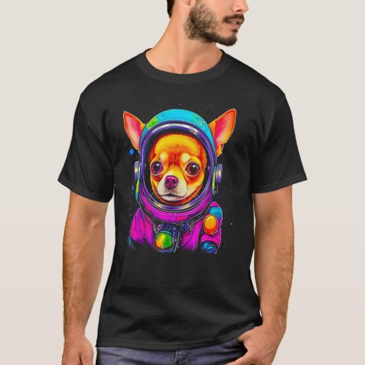 T-shirt Chihuahua Dog Astronaut in Space (Devant)