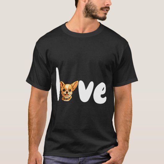 T-shirt Chihuahua Dog Love For Valentines Day (Devant)