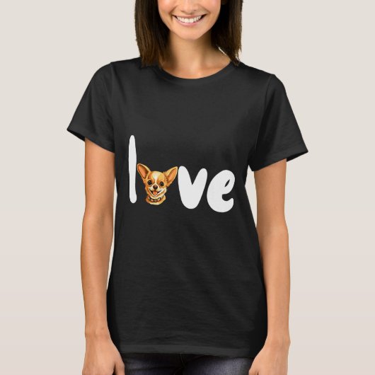 T-shirt Chihuahua Dog Love For Valentines Day  (Devant)