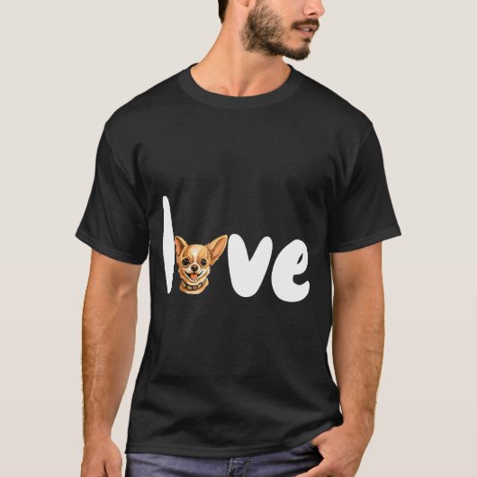 T-shirt Chihuahua Dog Love For Valentine's Day  (Devant)