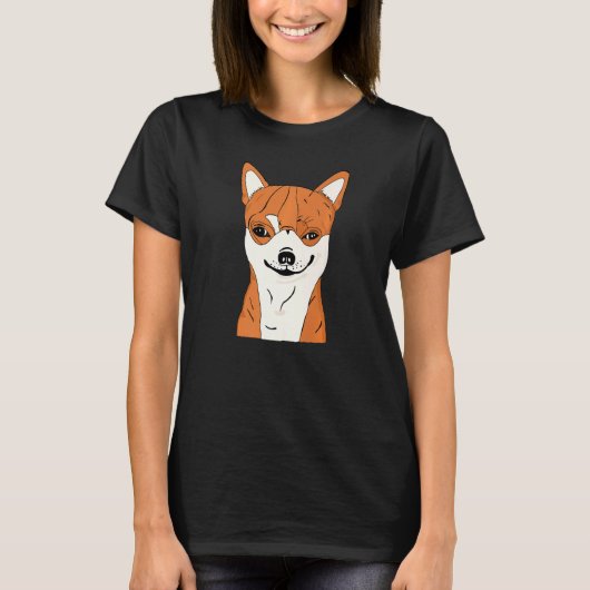 T-shirt Chihuahua Dog Shirt Funny Chihuahua Smiling Face P (Devant)