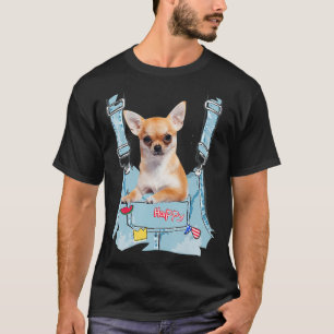 T-shirt Chihuahua en poche 2 cuisses frontales pour hommes