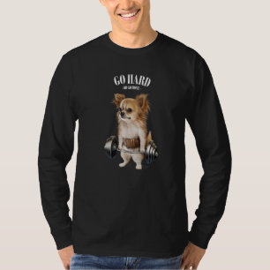 T-shirt Chihuahua Entraînement Muscle Chien Avec Barbell S