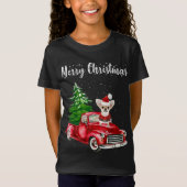 T-Shirt Chihuahua équitation Camion Rouge Joyeux Noël Chie (Devant)